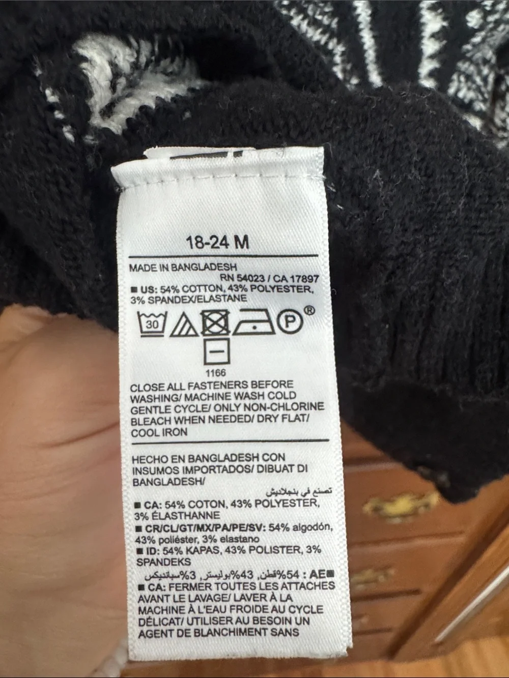 Old Navy Kida Black and White Knit Button-Up Sweater
